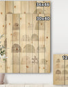 Geometric Neutral Form V - Shabby Chic Print on Natural Pine Wood