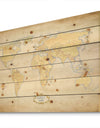 World Trekker I Crop - Map Print on Natural Pine Wood