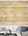 World Trekker I Crop - Map Print on Natural Pine Wood