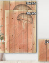 Coastal Sea Life IV jellyfish sketches - Nautical & Coastal Print on Natural Pine Wood