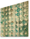 Turquoise Watercolor geometrical I - Modern & Transitional Print on Natural Pine Wood