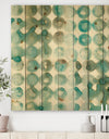 Turquoise Watercolor geometrical I - Modern & Transitional Print on Natural Pine Wood