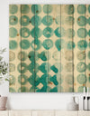 Turquoise Watercolor geometrical II - Modern & Transitional Print on Natural Pine Wood