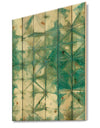 Turquoise Watercolor geometrical III - Modern & Transitional Print on Natural Pine Wood