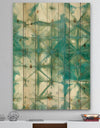 Turquoise Watercolor geometrical III - Modern & Transitional Print on Natural Pine Wood