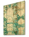 Turquoise Watercolor geometrical IV - Modern & Transitional Print on Natural Pine Wood