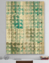 Turquoise Watercolor geometrical V - Modern & Transitional Print on Natural Pine Wood