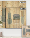 Glam cosmetics Blue accessories - Fashion Print on Natural Pine Wood