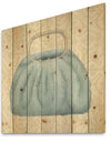 Glam cosmetics Blue Bag - Fashion Print on Natural Pine Wood