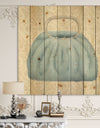 Glam cosmetics Blue Bag - Fashion Print on Natural Pine Wood
