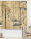 Glam cosmetics Blue Shoes - Fashion Print on Natural Pine Wood