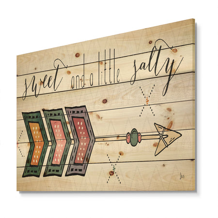 sweet and a little guilty Boho Arrow II - Bohemian & Eclectic Print on Natural Pine Wood