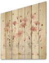 Wildflowers III - Traditional Print on Natural Pine Wood