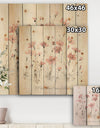 Wildflowers III - Traditional Print on Natural Pine Wood