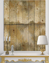 Glam Cream and Brown Curious Sky - Modern Print on Natural Pine Wood