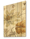 Fields of Gold Watercolor Flower I - Cabin & Lodge Print on Natural Pine Wood