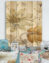 Fields of Gold Watercolor Flower I - Cabin & Lodge Print on Natural Pine Wood