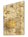 Fields of Gold Watercolor Flower III - Cabin & Lodge Print on Natural Pine Wood