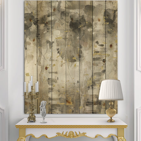 The Modern Grey Forest I - Farmhouse Print on Natural Pine Wood