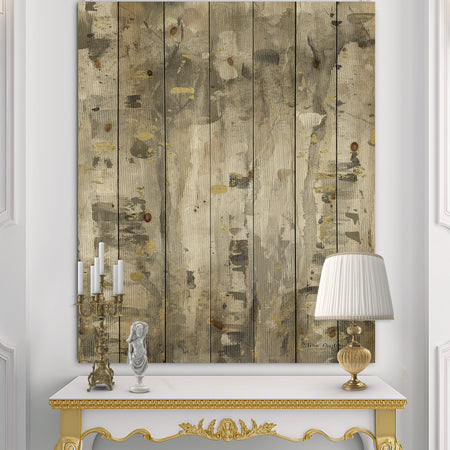 The Modern Grey Forest II - Farmhouse Print on Natural Pine Wood