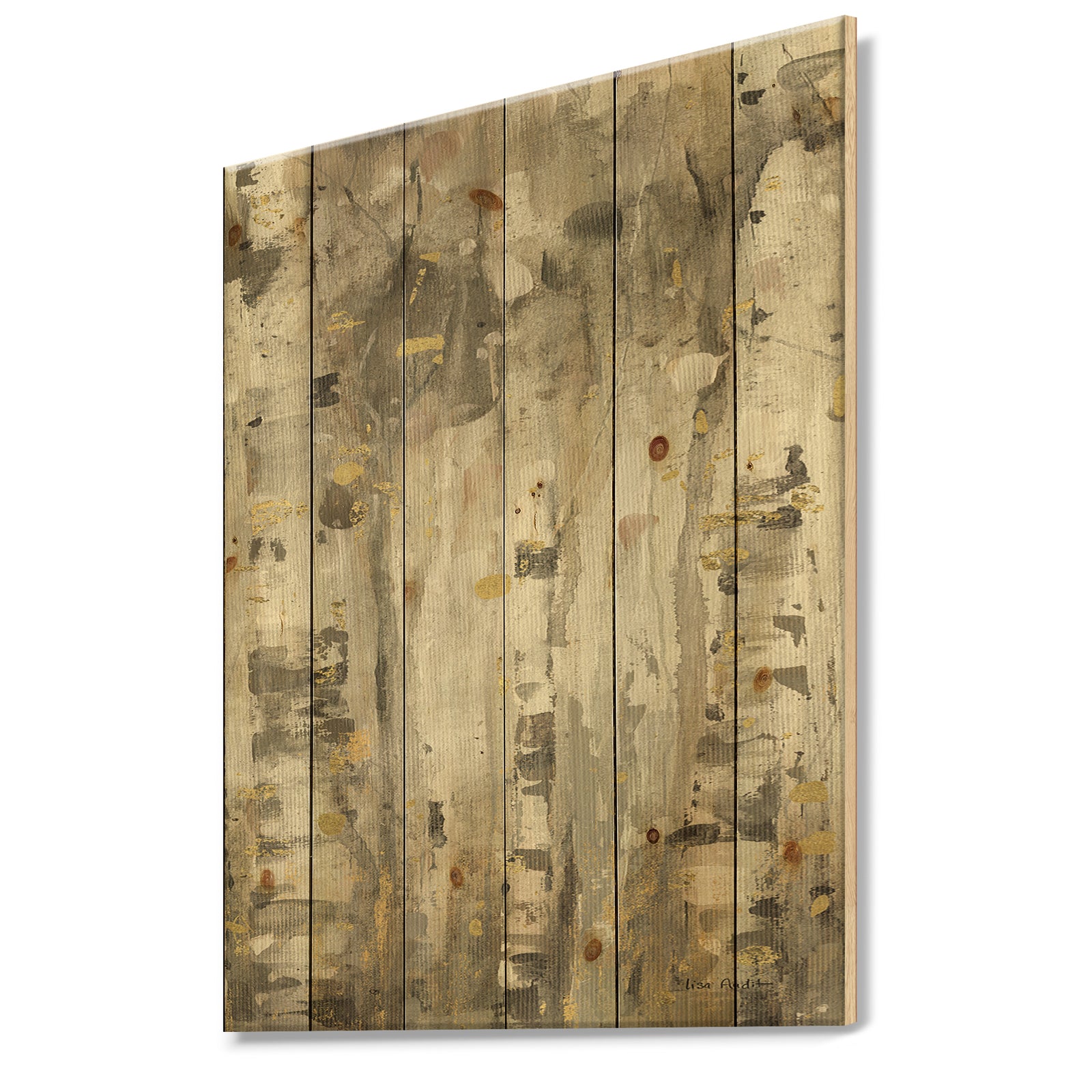 The Modern Grey Forest II - Farmhouse Print on Natural Pine Wood
