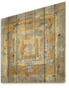 Gold Glam on Grey Tapestry I - Transitional Print on Natural Pine Wood