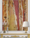 Orange Glam Natural Wood - Traditional Print on Natural Pine Wood