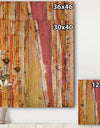 Orange Glam Natural Wood - Traditional Print on Natural Pine Wood