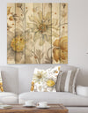 Fields of Gold Watercolor Flower V - Traditional Print on Natural Pine Wood
