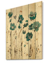 Fields of Turquoise Watercolor Flower II - Traditional Print on Natural Pine Wood