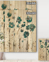 Fields of Turquoise Watercolor Flower II - Traditional Print on Natural Pine Wood