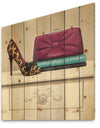 Fashion & Glam Avenue high heels I - Posh & Luxe Print on Natural Pine Wood