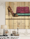 Fashion & Glam Avenue high heels I - Posh & Luxe Print on Natural Pine Wood