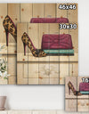 Fashion & Glam Avenue high heels I - Posh & Luxe Print on Natural Pine Wood