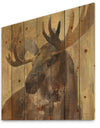 Into the Wild Gold Moose - Farmhouse Print on Natural Pine Wood