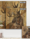 Into the Wild Gold Moose - Farmhouse Print on Natural Pine Wood