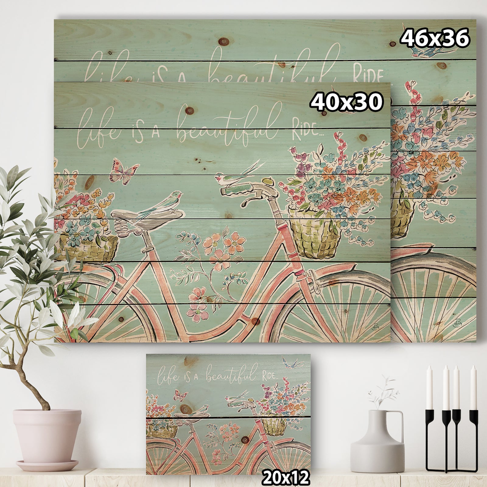 Sparrow Spring III Crop - Traditional Print on Natural Pine Wood