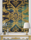 metallic Glam Indigo Form I - Transitional Print on Natural Pine Wood