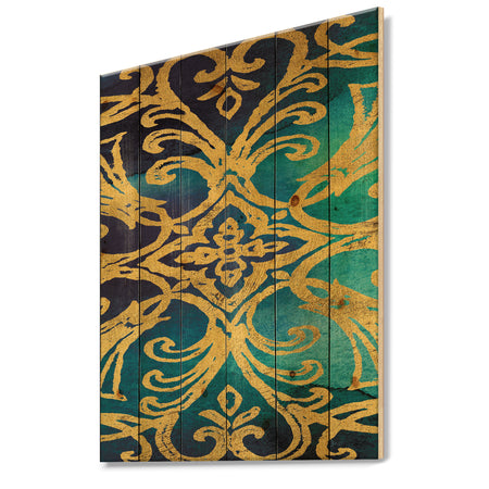 metallic Glam Indigo Form I - Transitional Print on Natural Pine Wood