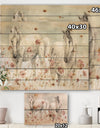 watercolors Pink Wild Horses - Farmhouse Print on Natural Pine Wood