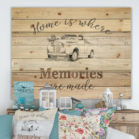 Farmhouse Moment Truck - Farmhouse Print on Natural Pine Wood