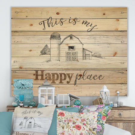 Farmhouse Moment Barns - Farmhouse Print on Natural Pine Wood