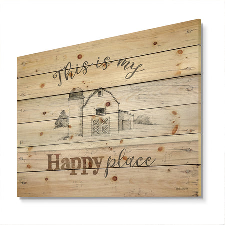 Farmhouse Moment Barns - Farmhouse Print on Natural Pine Wood