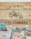 Farmhouse Moment Tractors - Farmhouse Print on Natural Pine Wood