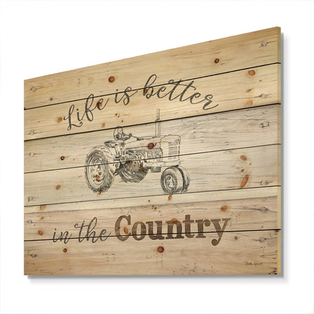 Farmhouse Moment Tractors - Farmhouse Print on Natural Pine Wood