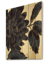 Indigo Gold Metallic Flower - Traditional Print on Natural Pine Wood