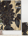Indigo Gold Metallic Flower - Traditional Print on Natural Pine Wood