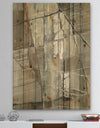 Grey Silver Geometric Composition - Modern Print on Natural Pine Wood