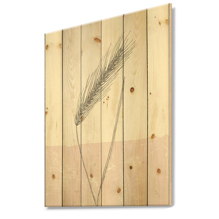 Natural Element Farmhouse II - Cottage Print on Natural Pine Wood