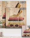 Paris Style II Gold and Black Tres Chic - Posh & Luxe Print on Natural Pine Wood